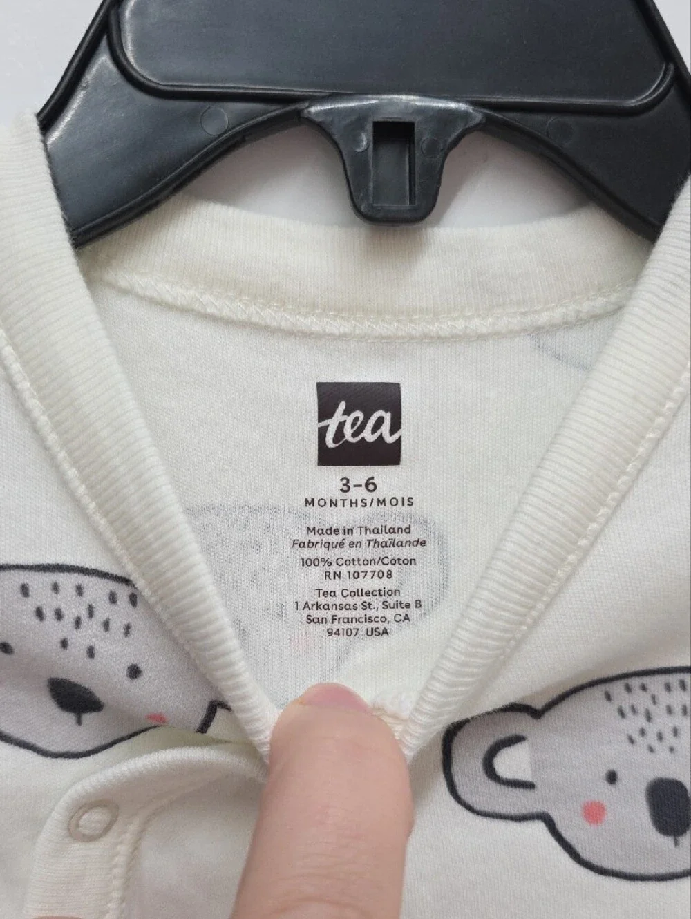 Tea Collection Cream Koala Print Footed One-Piece Pajamas